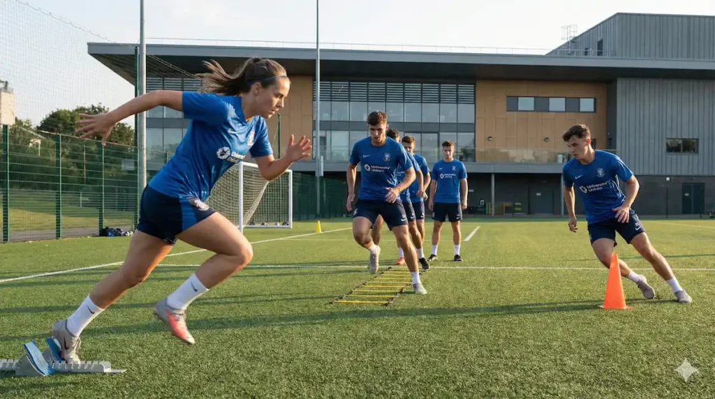 Athletes performing speed and agility training to enhance performance
