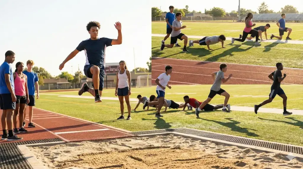 Physical education activities improving strength, endurance, and physical fitness
