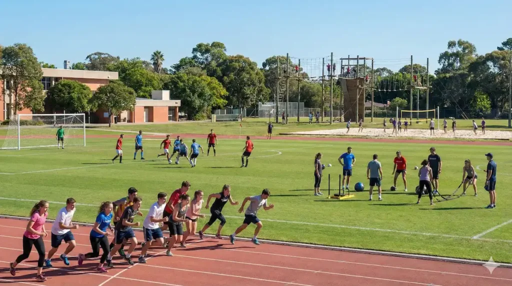 Different activities representing the wide scope of physical education
