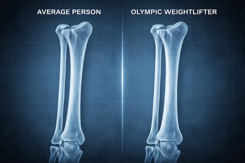 A dynamic split visualization of an athlete showing both physical form and glowing internal anatomy, representing the ultimate guide to anatomy in sports.