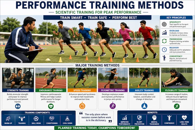 Coach training athletes using strength endurance speed agility and performance training methods