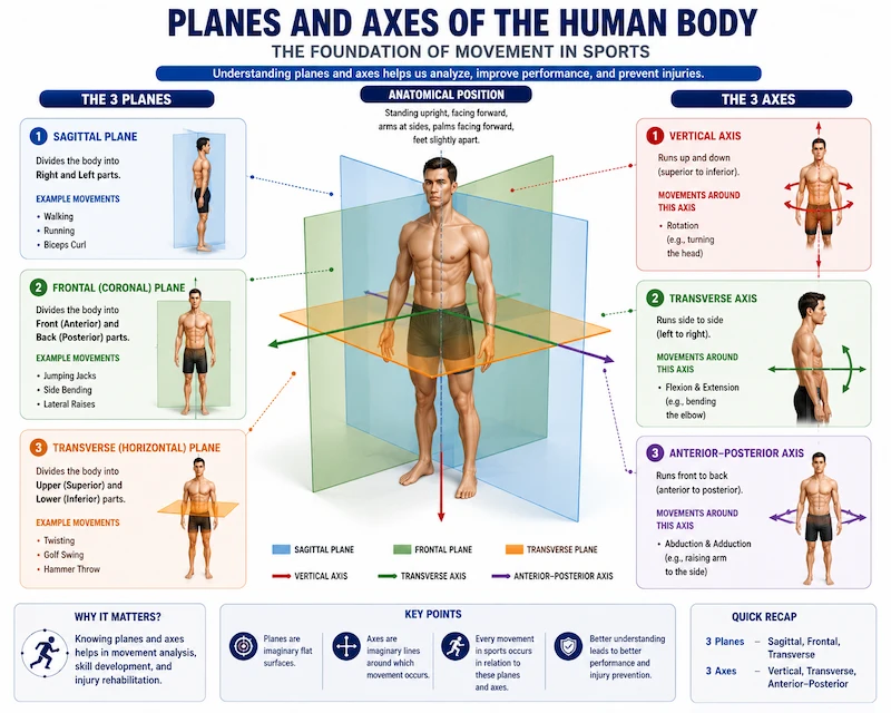 lanes and axes of the human body in kinesiology