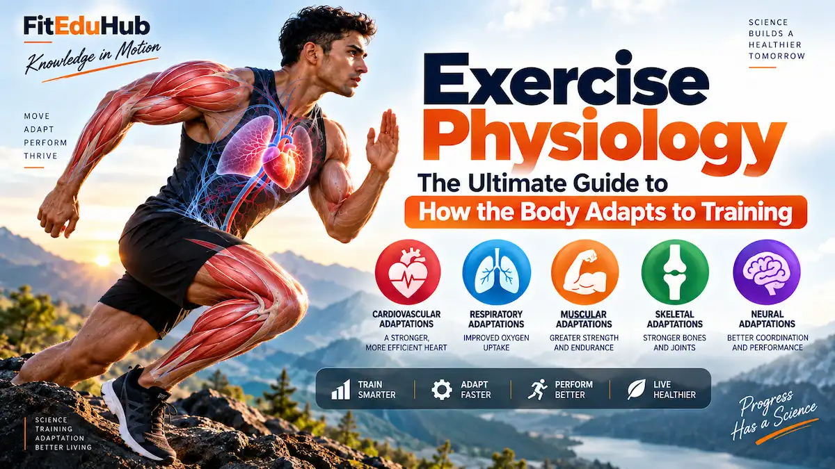 Exercise physiology showing how the body adapts to training through cardiovascular, respiratory, muscular, skeletal, and neural adaptations