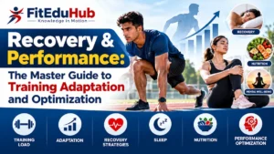 Recovery and performance guide showing training adaptation, sleep, nutrition, and recovery strategies